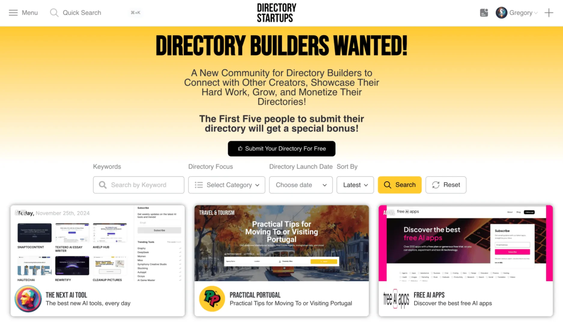 Directory Startups