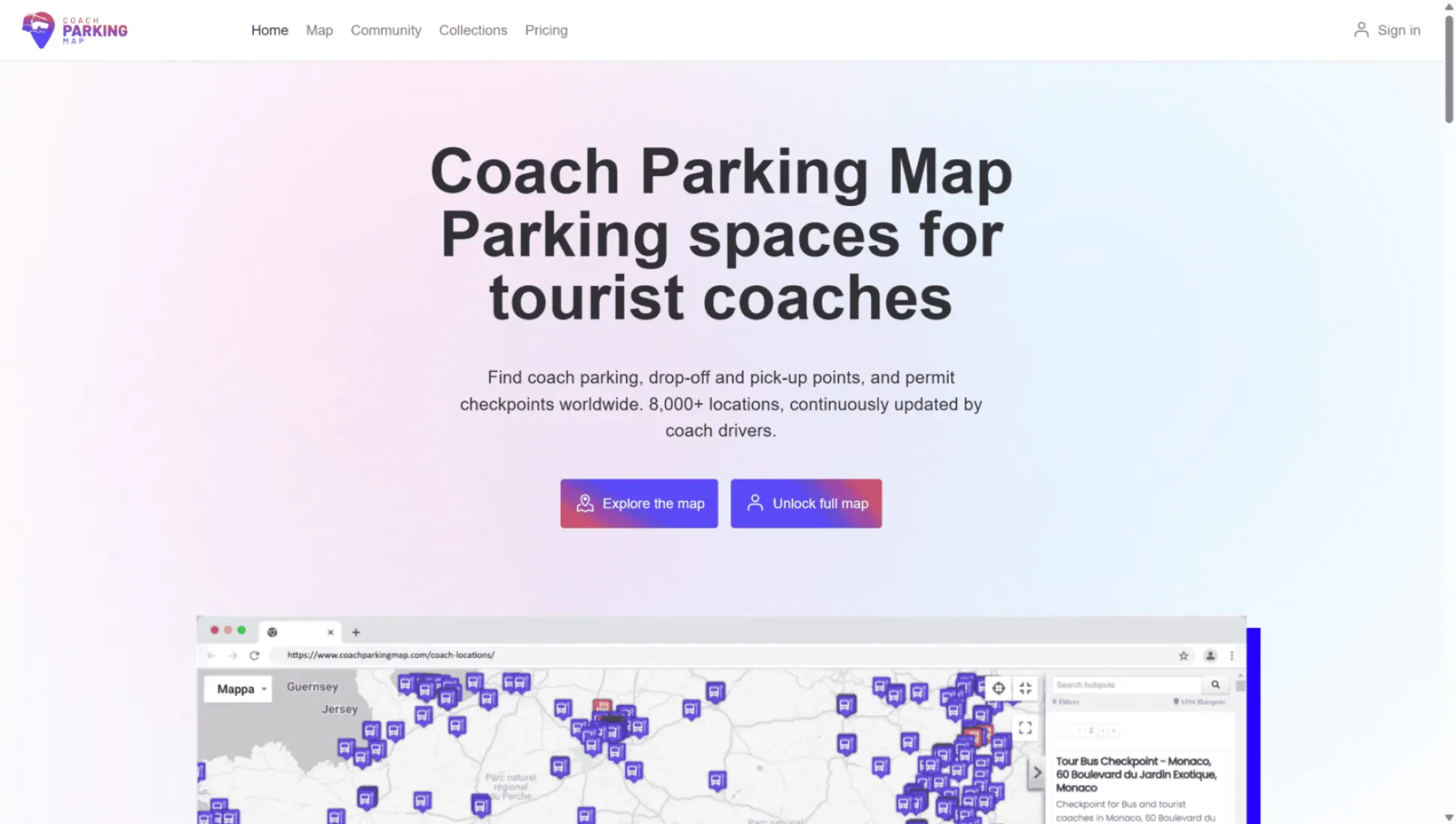 Coach Parking Map