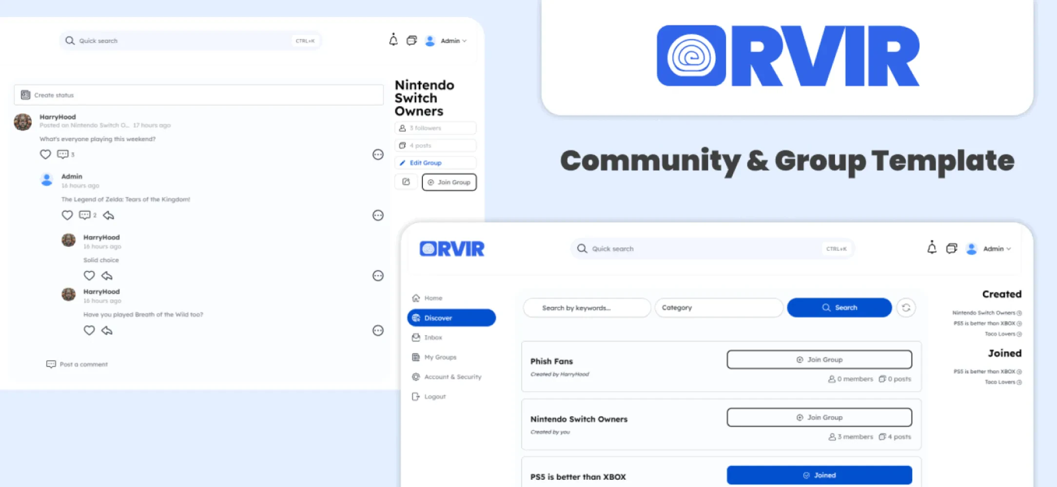 RVIR - Community & Groups Template